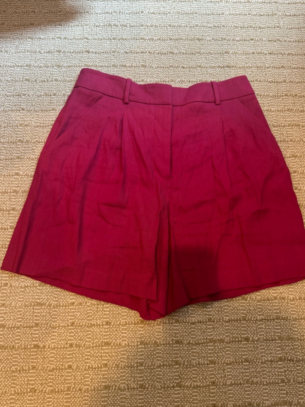 Veronica Beard Noemi High-Waist Tailored Pink Shorts | Size 10 - Picture 3 of 6
